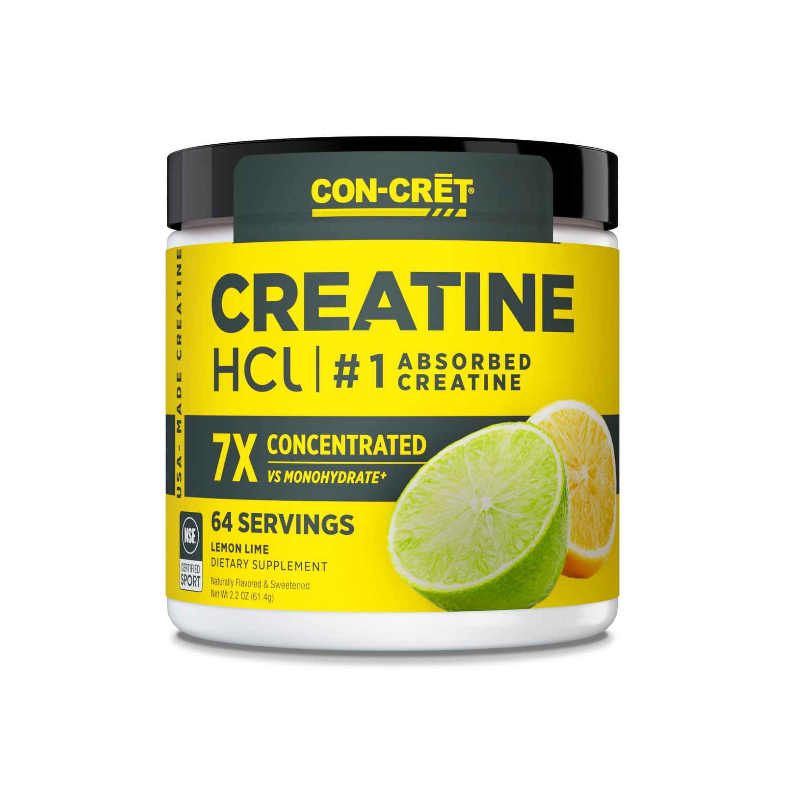 CON-CRET Creatine HCl Powder | Muscle, 64 Servings (Pack of 1), No Color