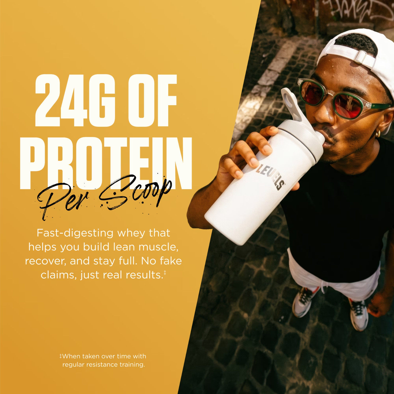 Levels Grass Fed Whey Protein Powder, No Artificials 24G of Protein Vanilla Be