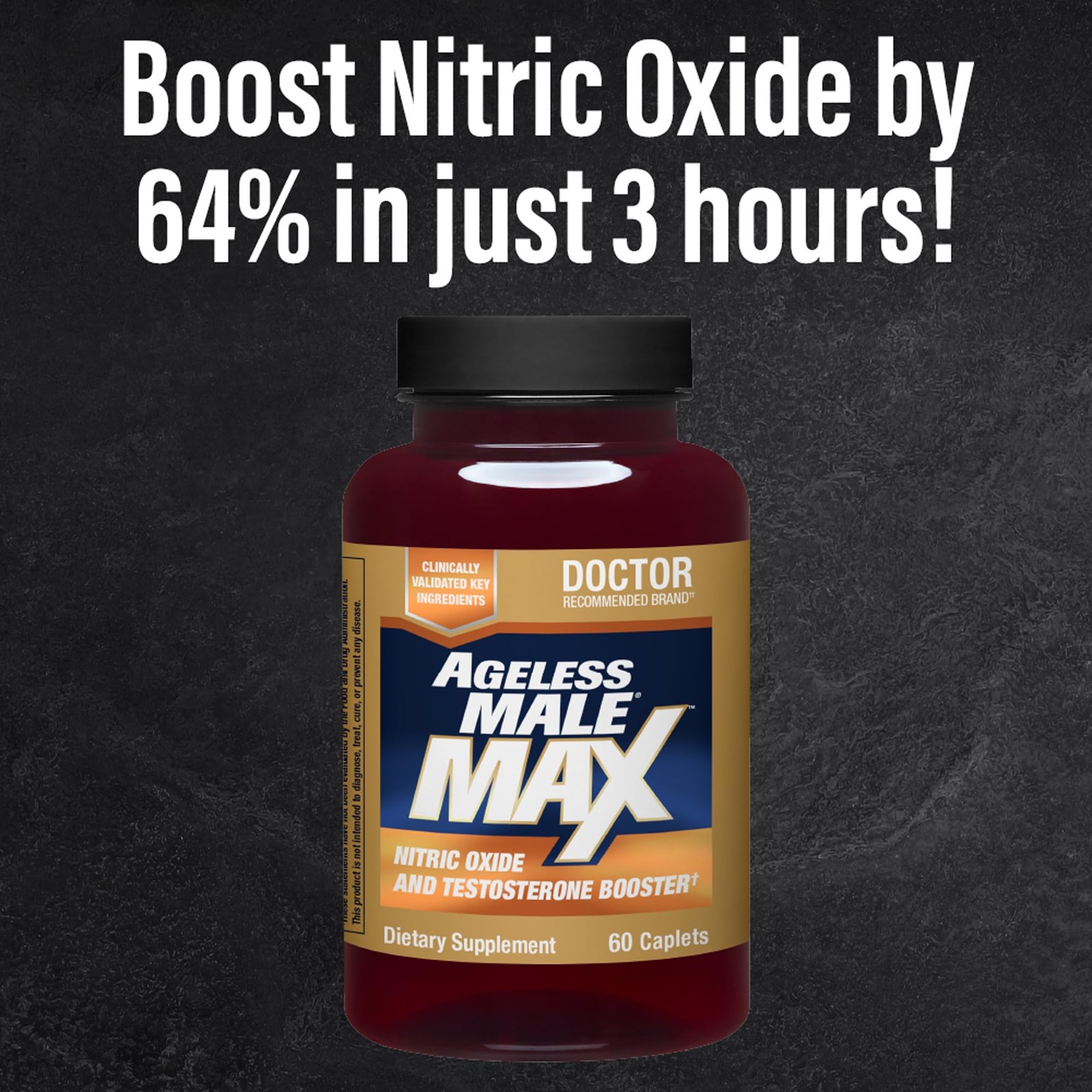 Ageless Male Max Total Testosterone Booster for Men 180 Count (Pack of 1)