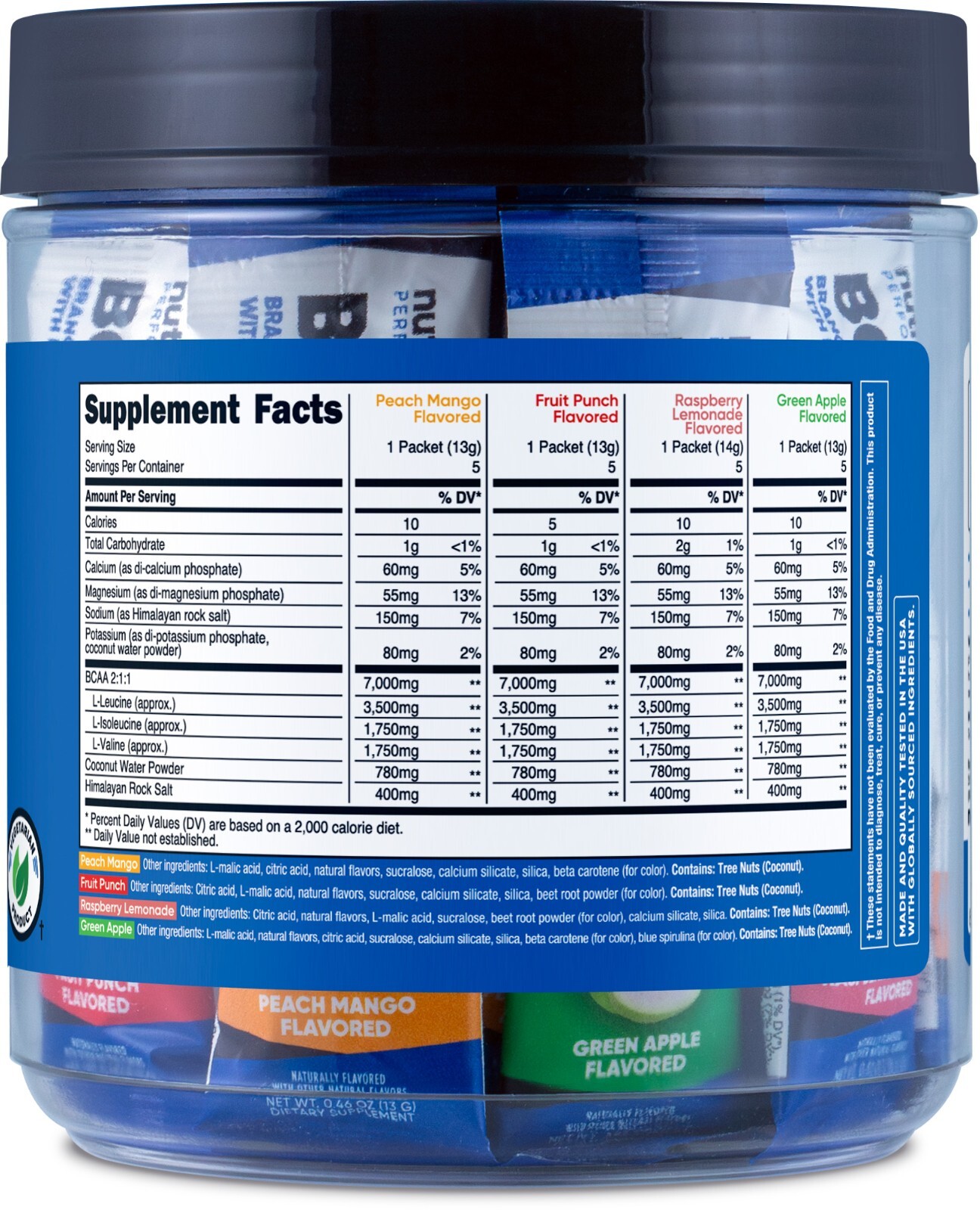 Nutricost BCAA+ Hydration Variety Pack (20 Stickpacks) – Gluten-Free