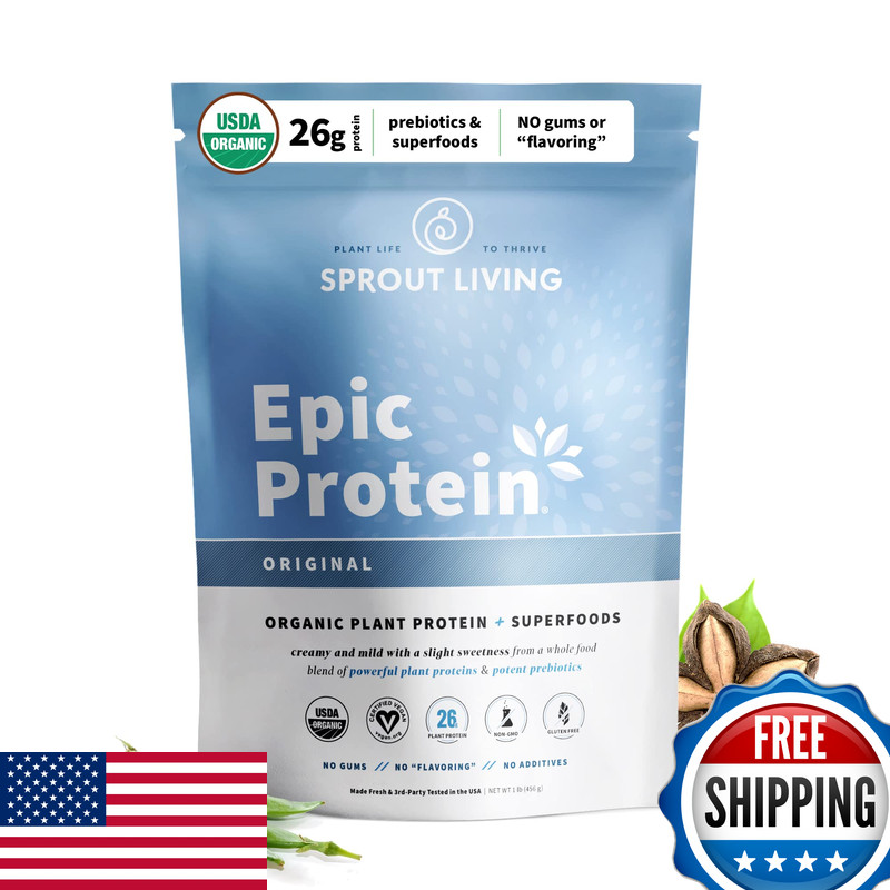 Sprout Living Plant Based Protein Superfoods Powder Original Unflavored Organic