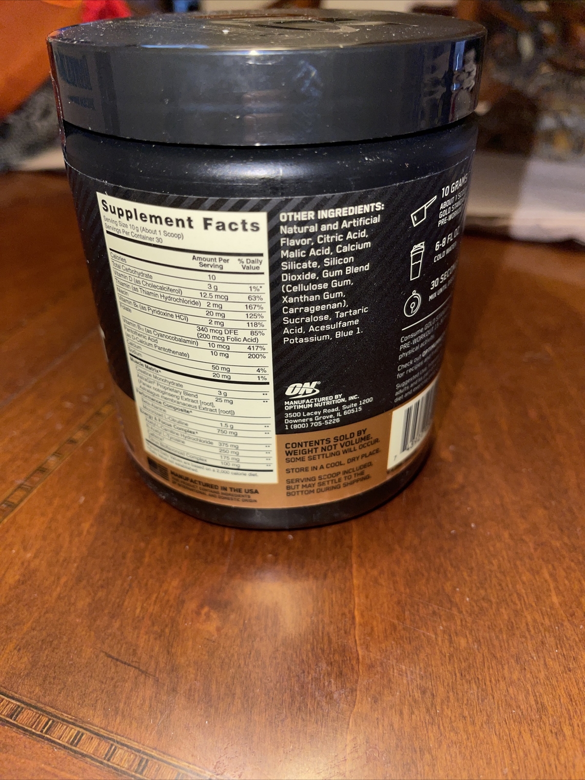2 Packs Optimum Nutrition Gold Standard Pre-Workout Blueberry Lemonade 10.58 oz