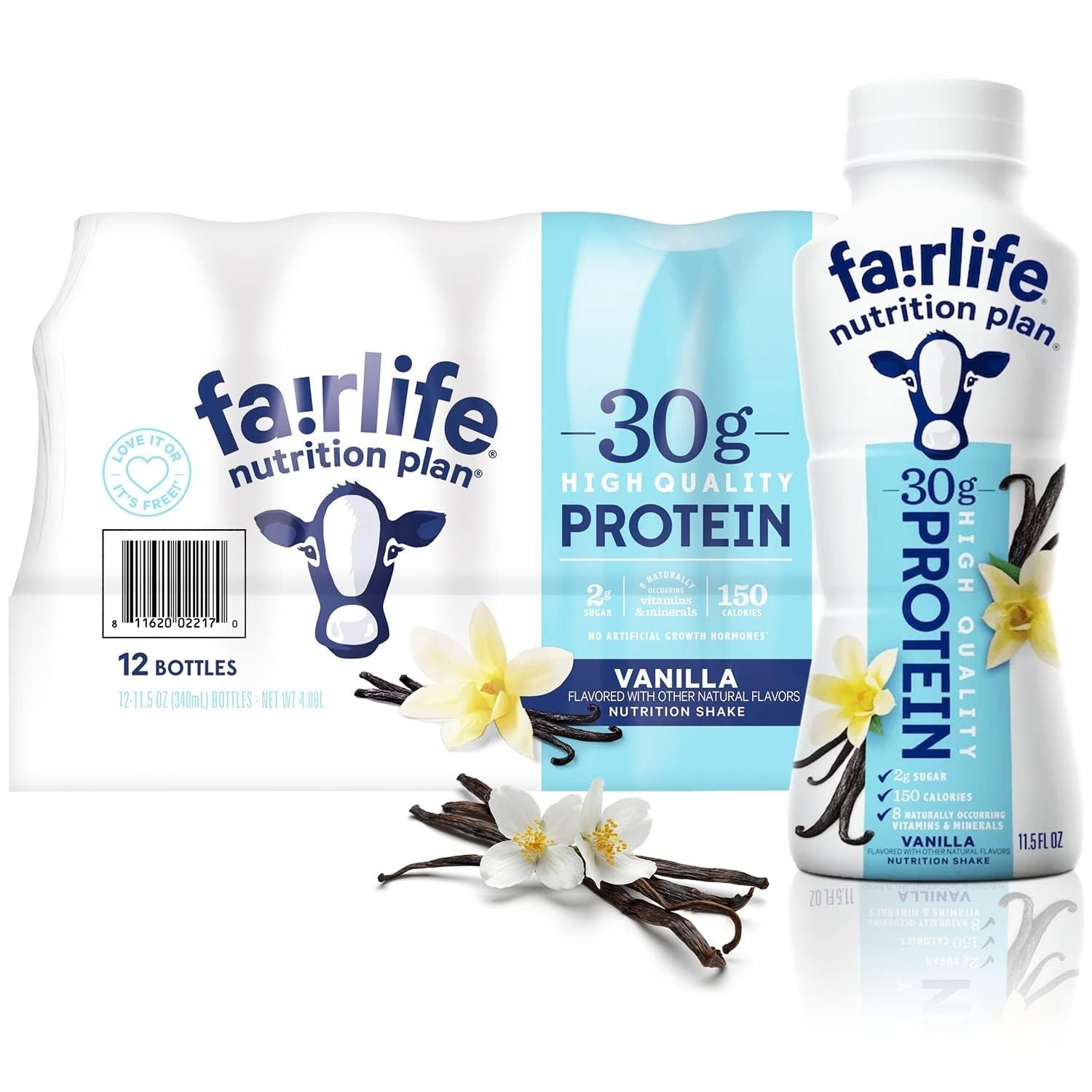 Fairlife High Protein Liquid Shake, Vanilla, 11.5 Fl Oz, Pack of 12