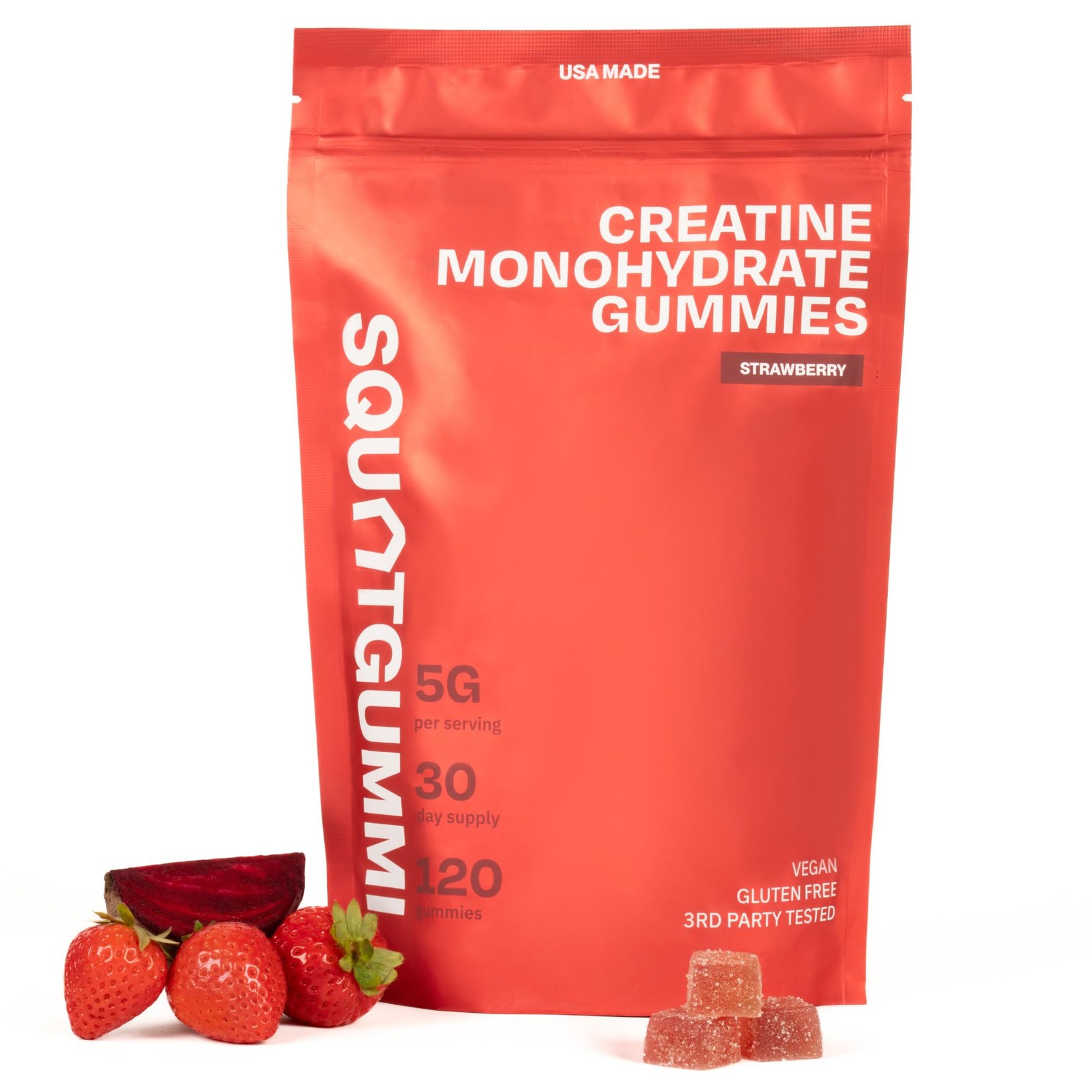 SquatGummi 3rd Party Tested Creatine Gummies 5g per Serving, Creatine Monohyd…