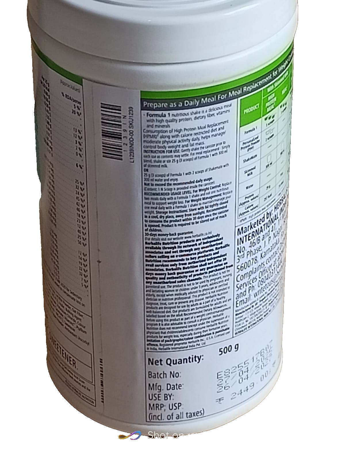 Herbal Life Nutrition Formula 1 Nutritional Shake Mix Strawberry Flavor 500 g fs