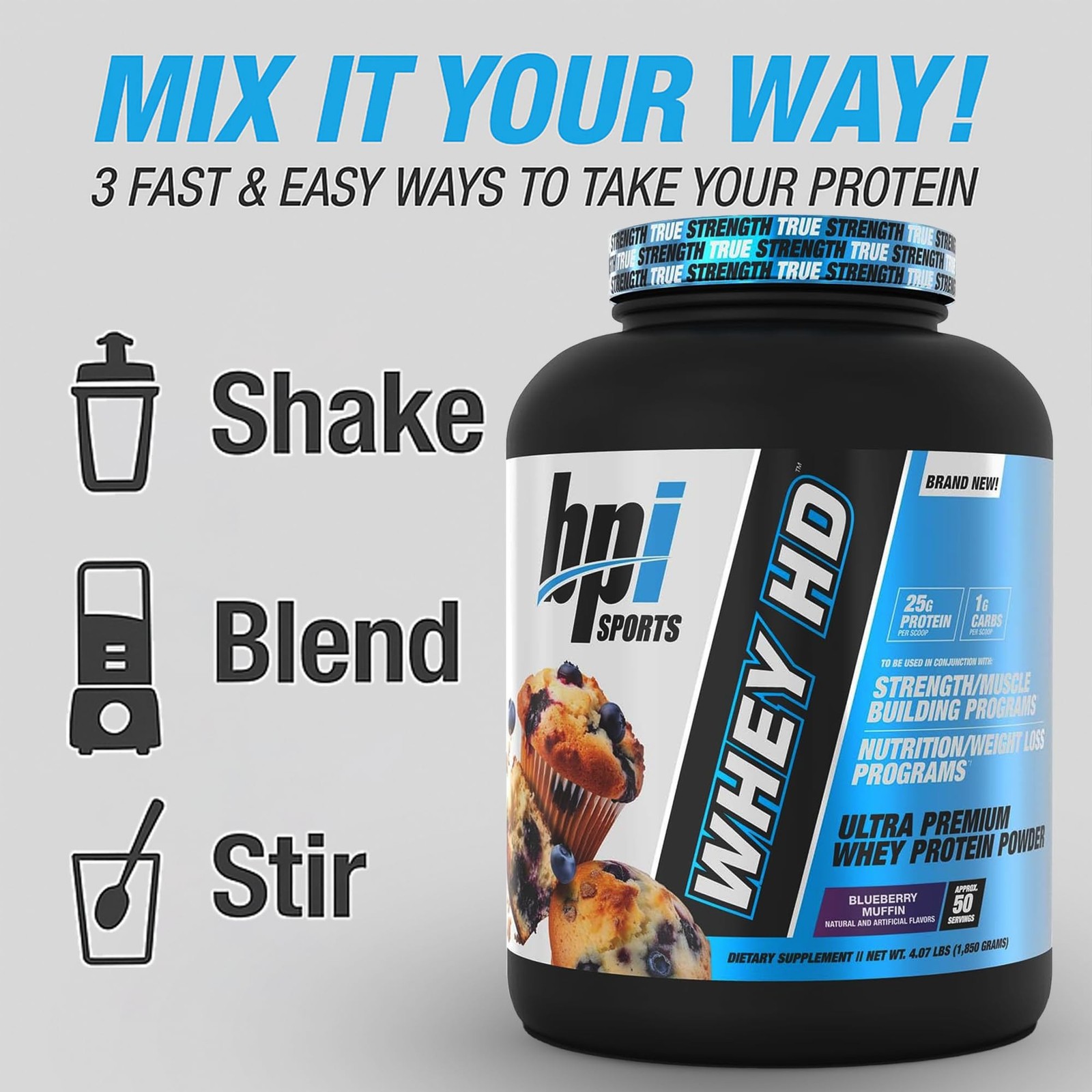BPI Sports Whey HD Ultra Premium Protein Powder Isolate Workout Whey Protein