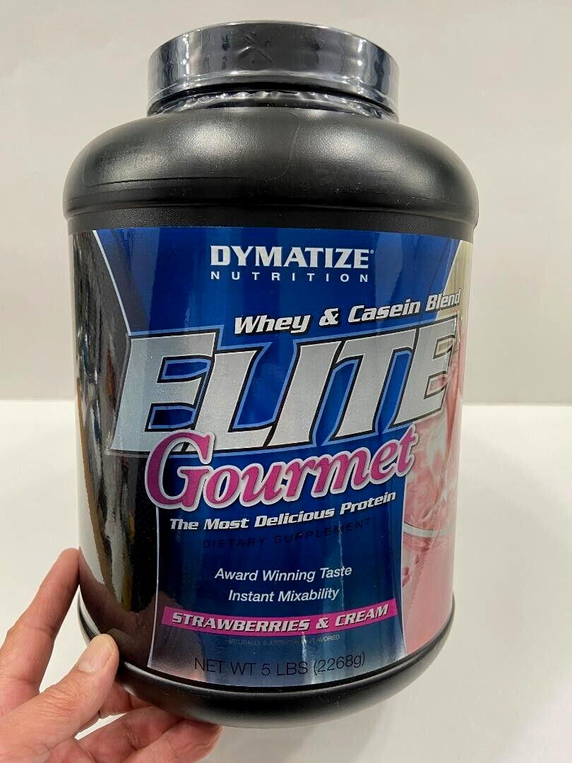 Elite Gourmet, Whey & Casein Blend, Strawberries & Cream, 5 lbs