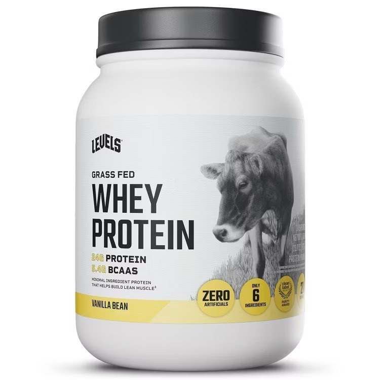 Levels Grass-Fed Whey Protein Powder Vanilla Bean 1.48 lbs 23.7 oz NEW Sealed