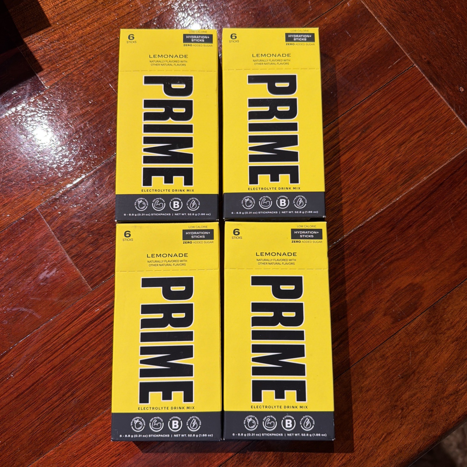 4 Prime Electrolyte Hydration Drink Mix Sticks Lemonade 24 Packs Zero Add Sugar