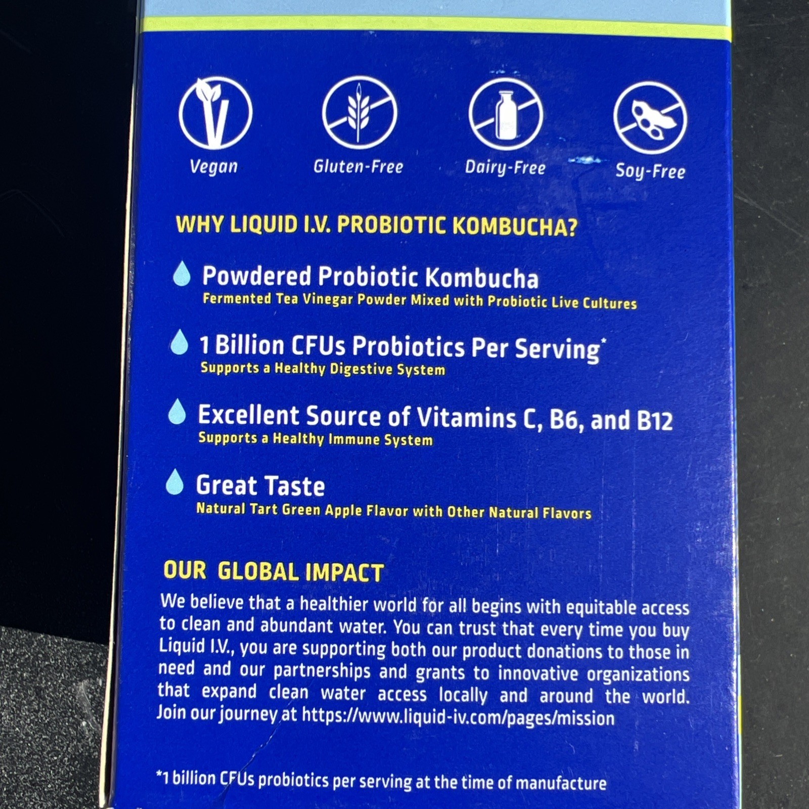 Liquid I.V. Hydration Tart Green Apple Electrolyte Mix 10 count. Exp. 1/26+