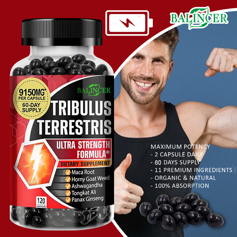 Tribulus Terrestris Extract Natural Testosteron Booster 60/120 Capsules