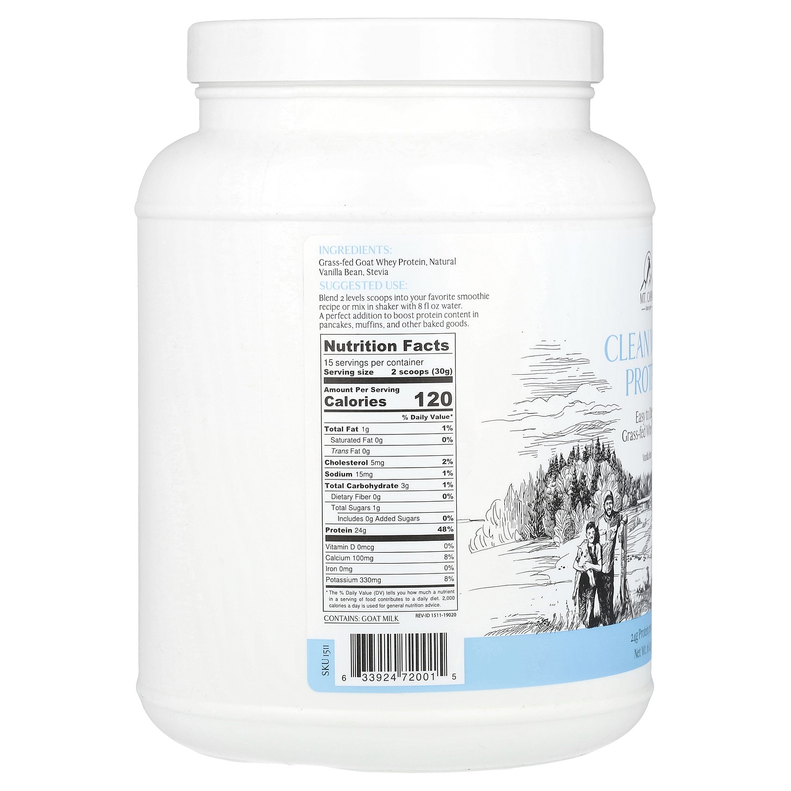 Clean Whey Protein, Vanilla Bean, 16 oz (453 g)
