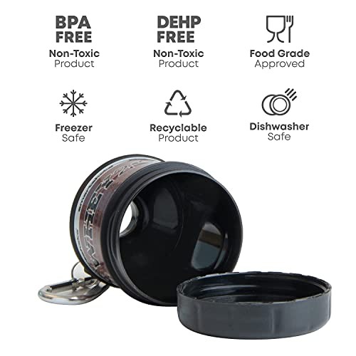 Whey2Go Black Protein Powder Storage Container 50g – BPA Free Shaker Bottle