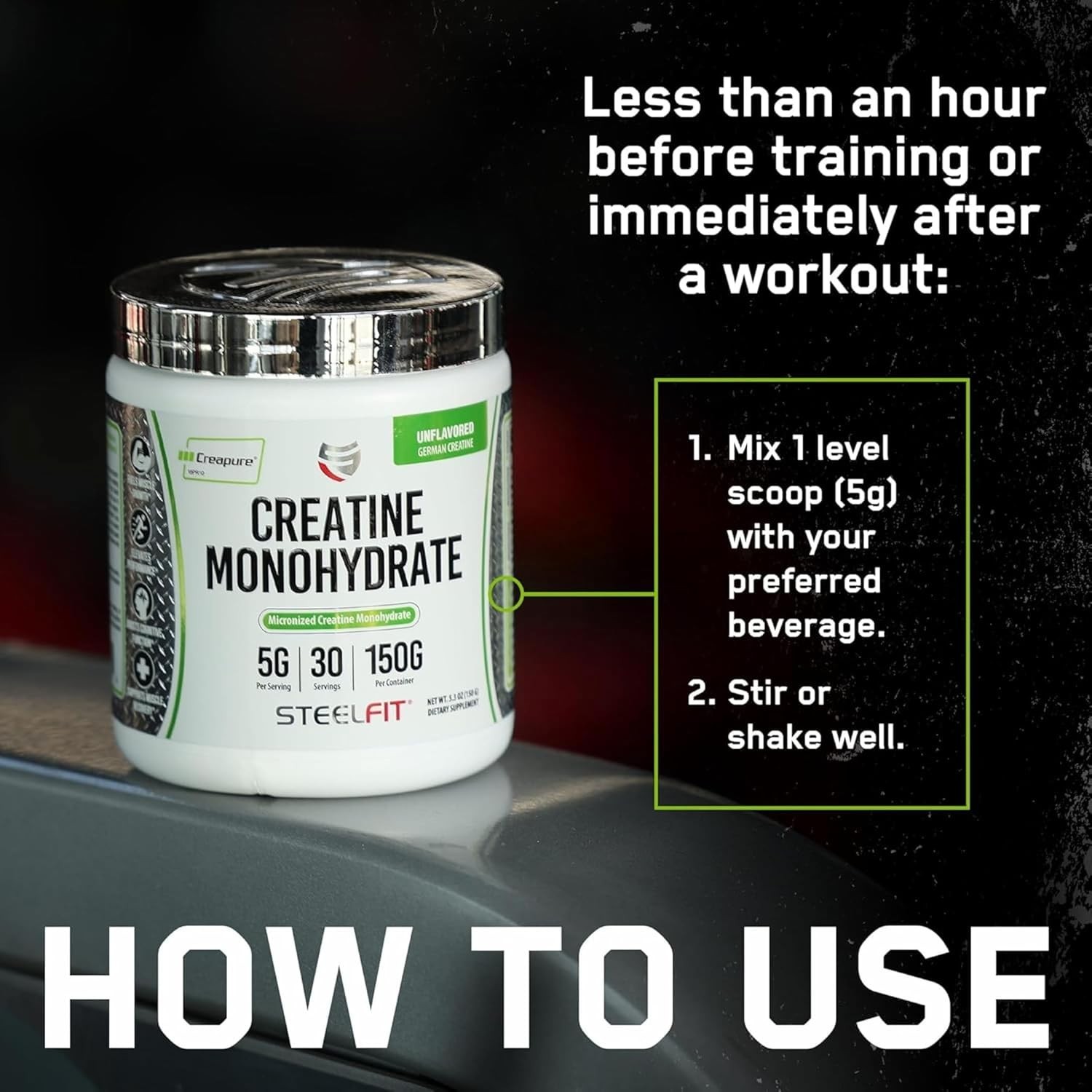Creapure Creatine Monohydrate Powder – German Micronized Creatine Powder for Men