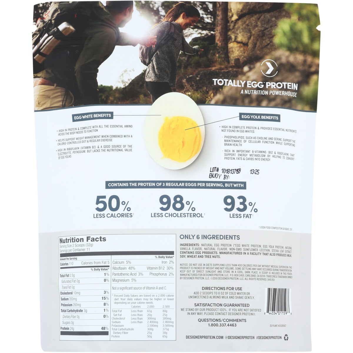 Totally Egg Protein Classic Vanilla By Designer White Powder 12.4 Oz 1 Pack