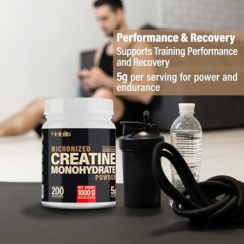 Creatine Monohydrate Powder 1000g 200 Servings Micronized Unflavored