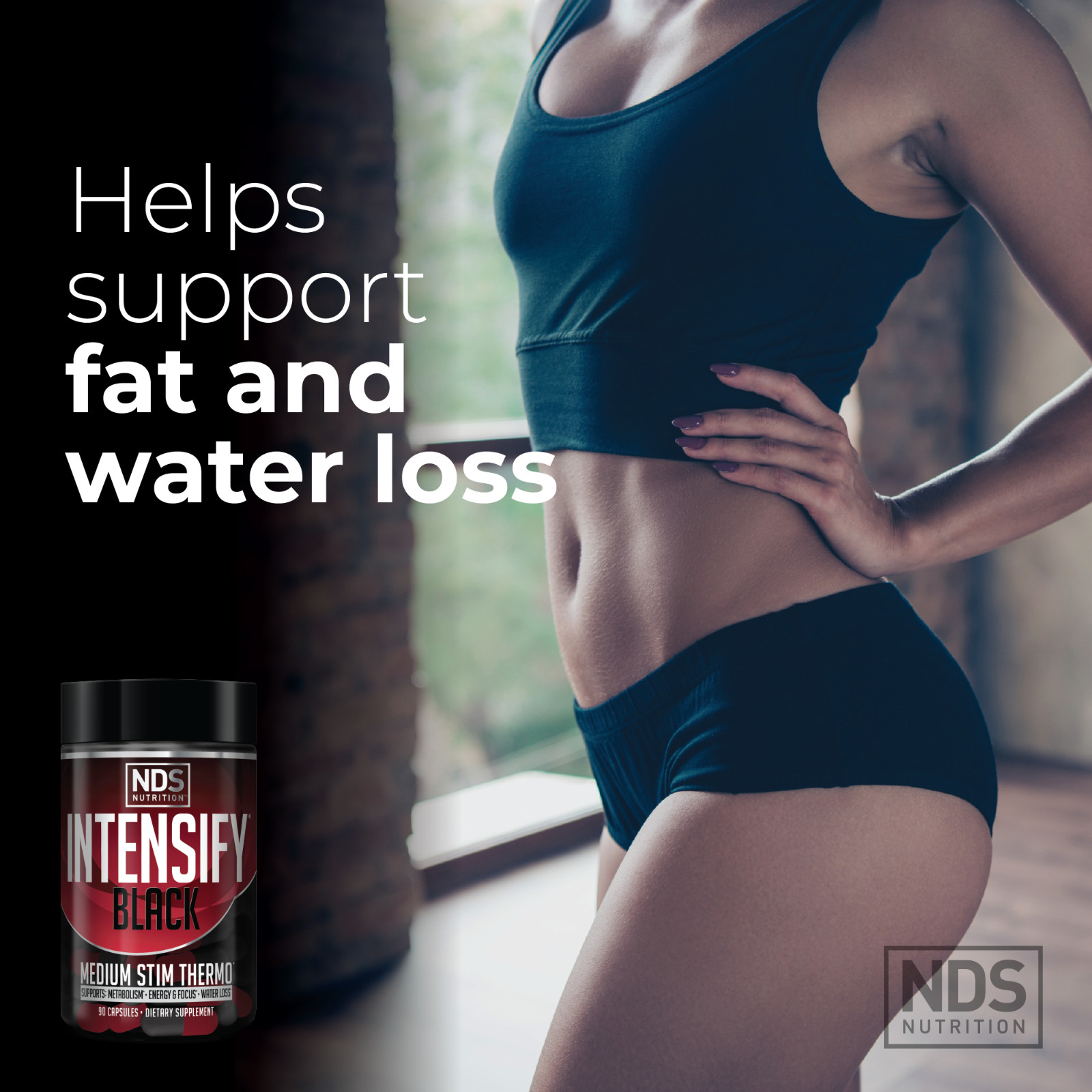 INTENSIFY BLACK V2 Concentrated Thermogenic for Fat and Water Loss – 90 Capsules