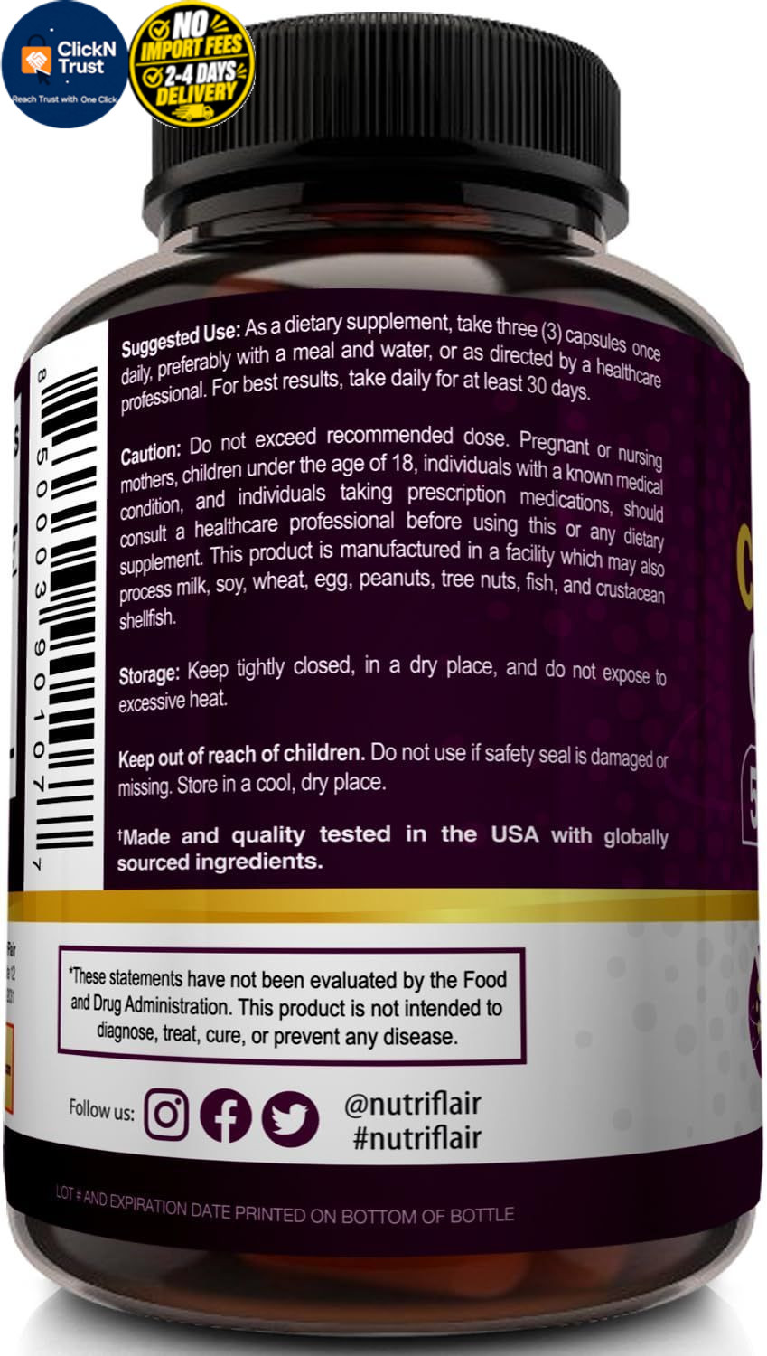NutriFlair Multi Collagen Peptides 2250mg, 90 Capsules – 90 Count (Pack of 1)