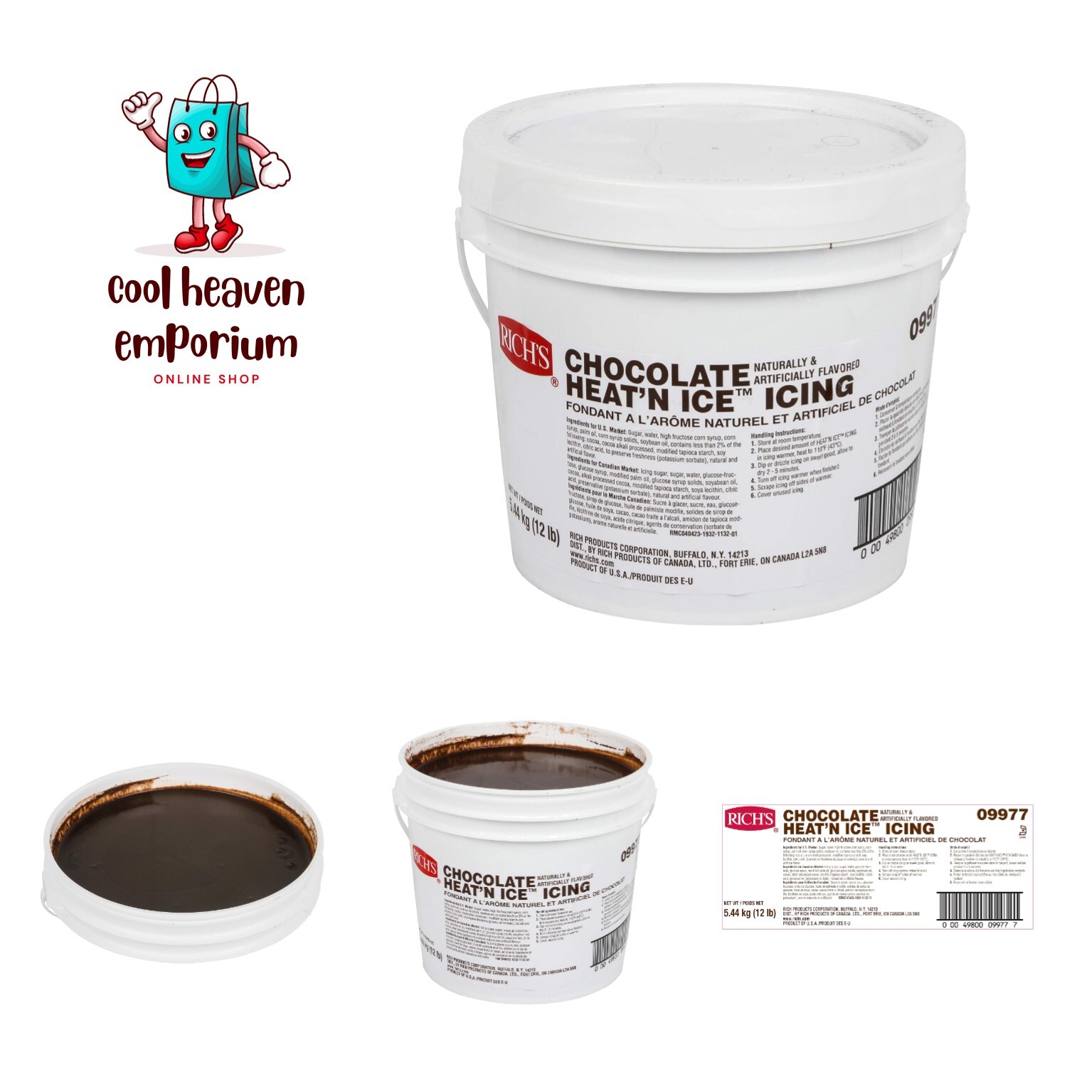 Heat ‘N Ice Icing for Donuts, Rolls & More, Chocolate, 192 Ounce
