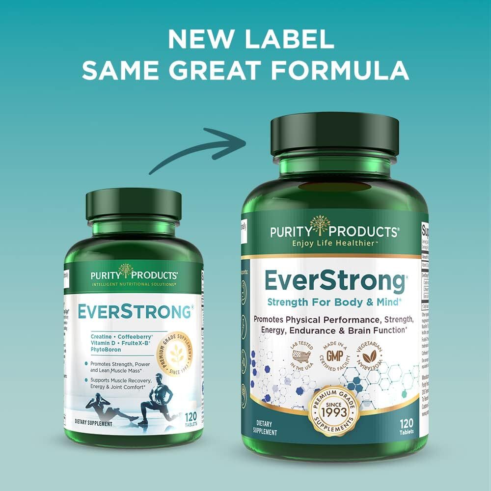 Everstrong Creatine Supplement 120 Count For Strength Energy And Recovery