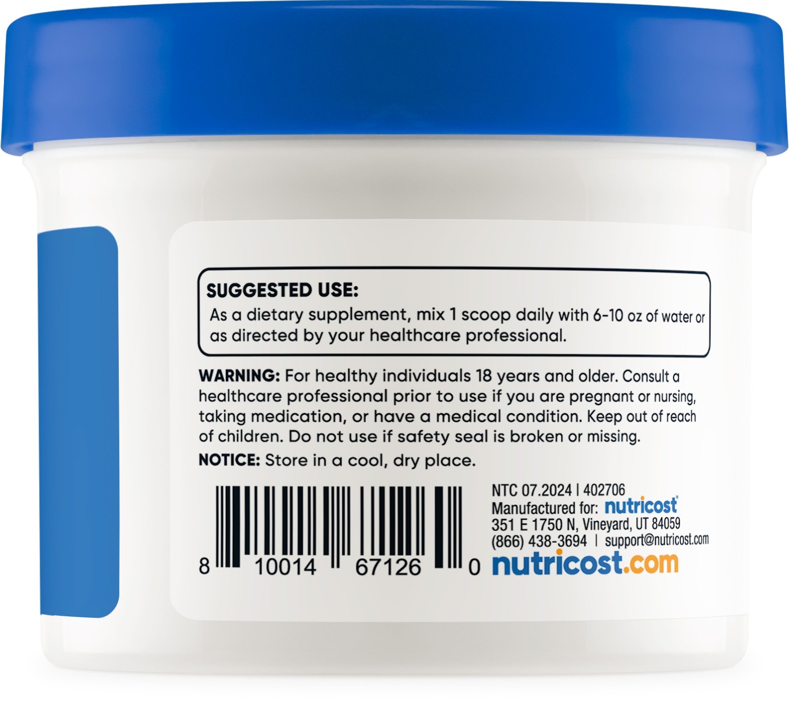 Nutricost L-Carnosine Powder 50 Grams (100 Servings) – Non-GMO