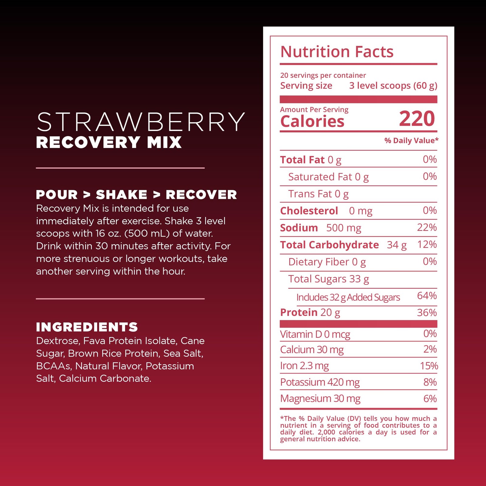 Tailwind Nutrition Recovery Mix 20 Grams Complete Protein Carbohydrates And
