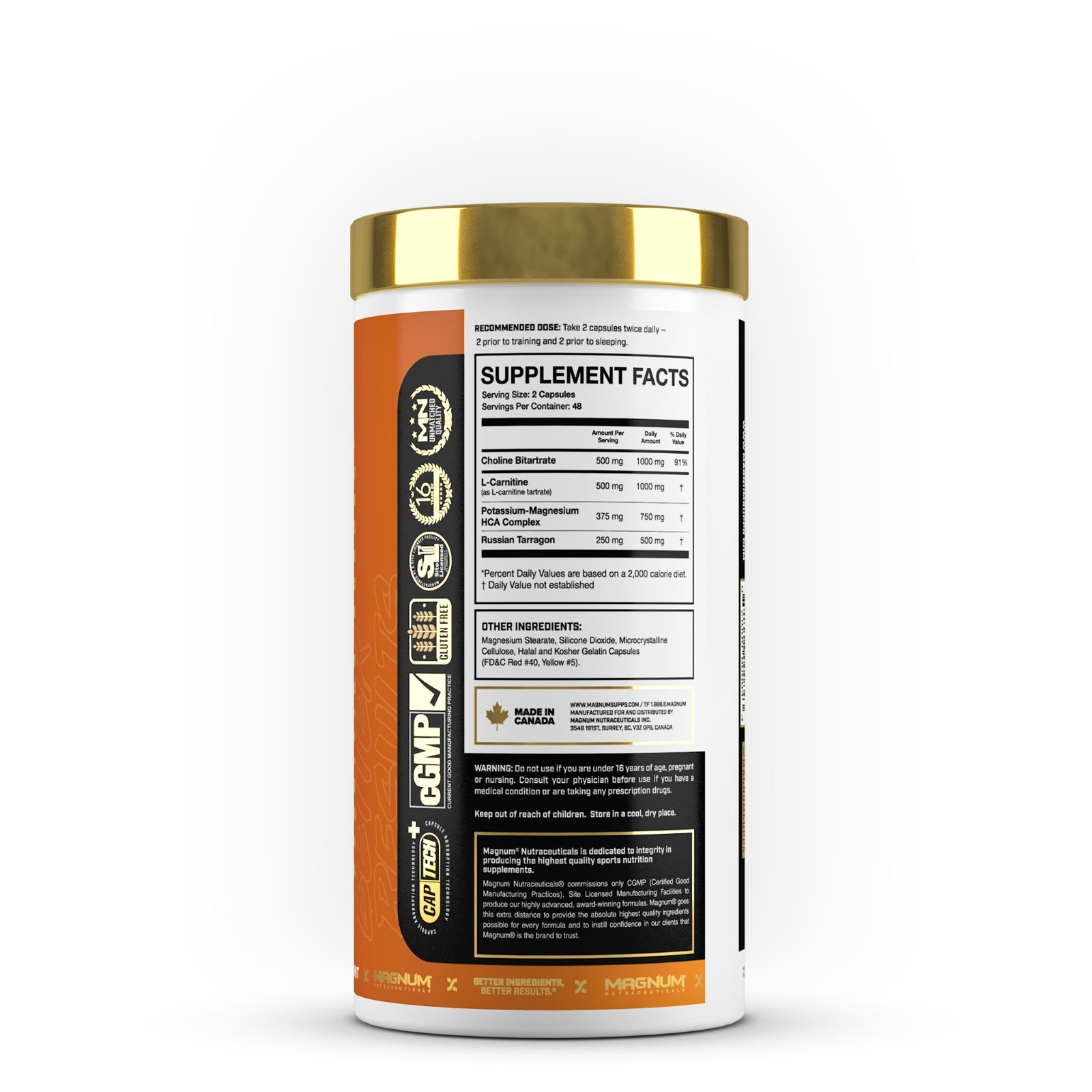 Magnum Nutraceuticals Carne Diem L-Carnitine Weight Loss Supplement 96 Caps