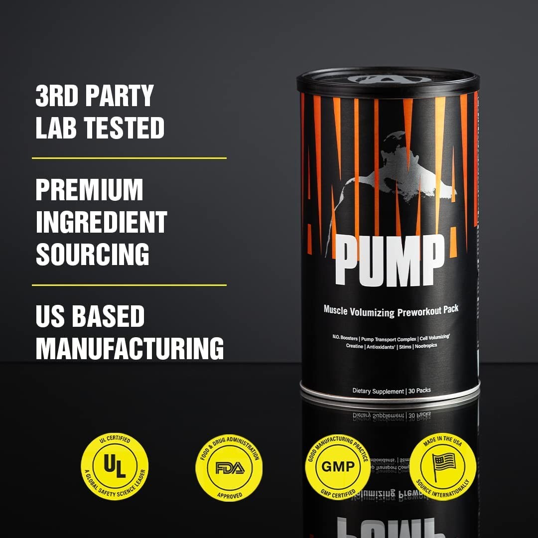 Universal Nutrition Animal Pump Hardcore Preworkout Energy Focus 30 Packs New