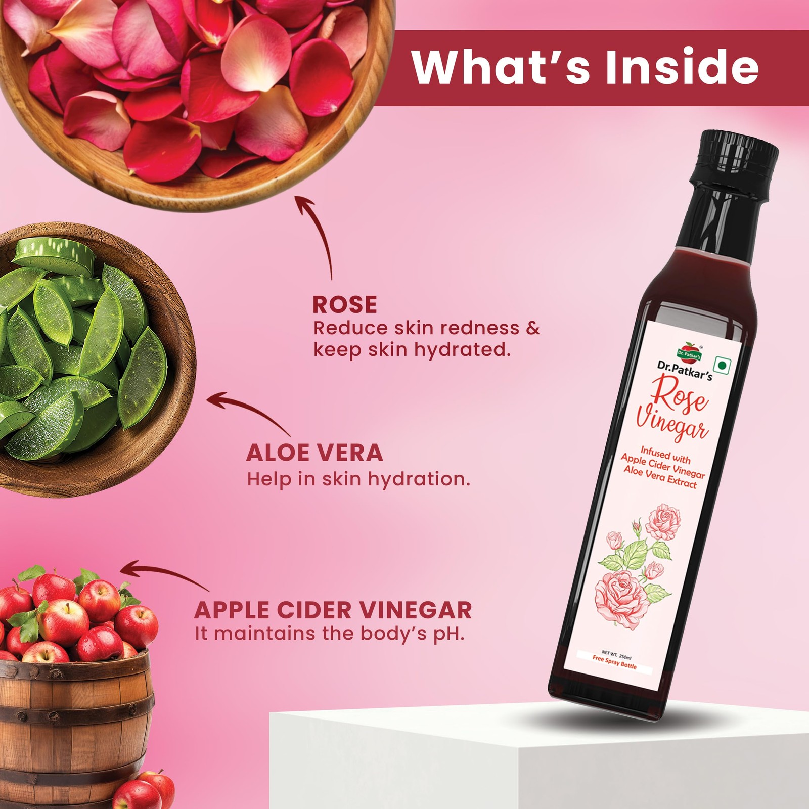 Dr Patkar Rose Vinegar with ACV Aloe Vera 250ml