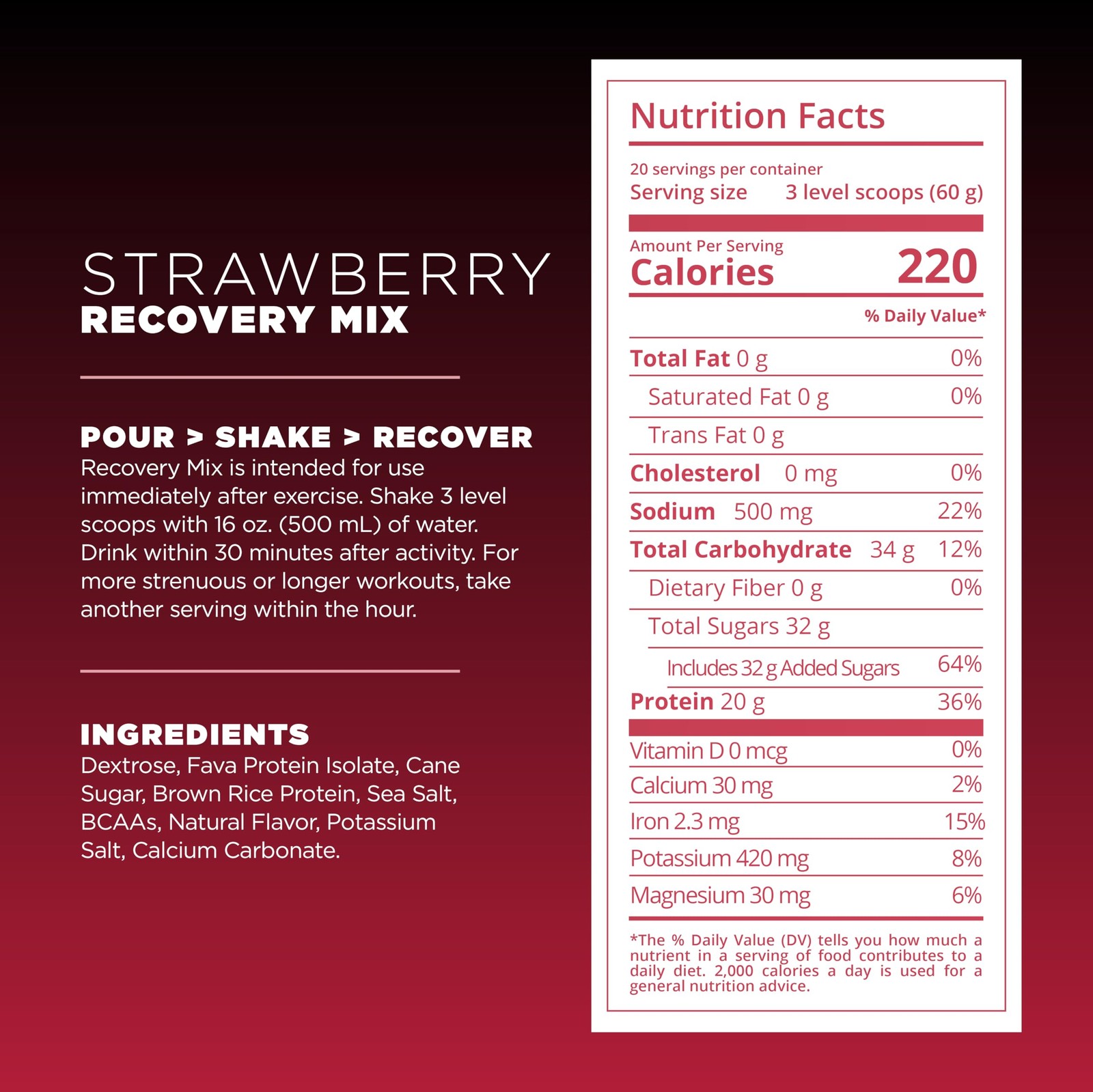 Tailwind Nutrition Recovery Mix 20 Grams Complete Protein Carbohydrates and E…
