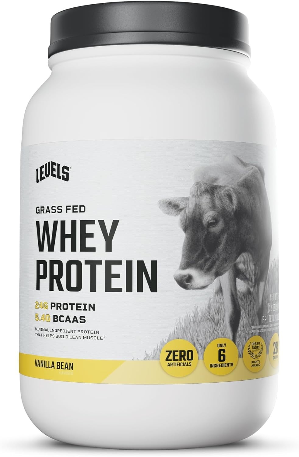 Grass Fed Whey Protein Powder, Vanilla Bean, 2 lb (907 g)