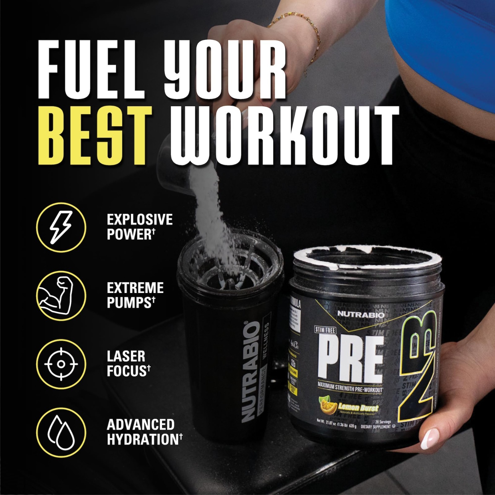 Stim-Free Pre Workout Powder | Non-Stimulant Energy, Focus & Endurance | 10g Cit