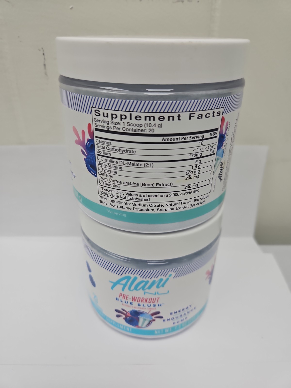 Alani Pre-workout Powder Blue Slush 20 Servings Energy EXP 9/26 2 Packs ! (B20)