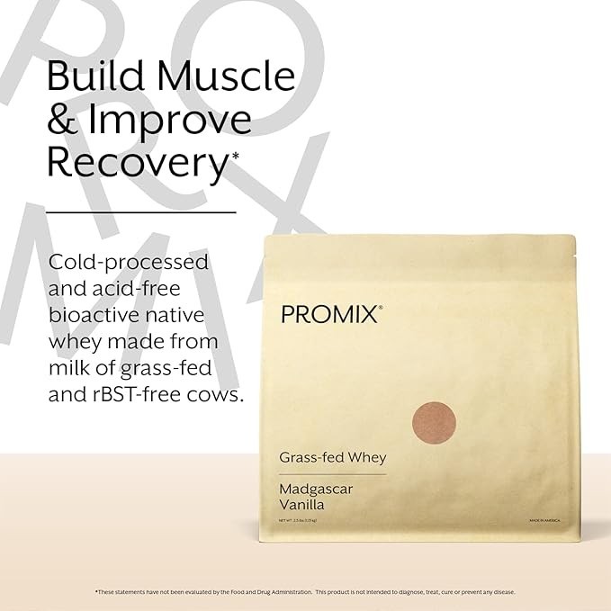 Promix Grass Fed Whey Protein Madagascar Vanilla 2.5lb Clean Protein