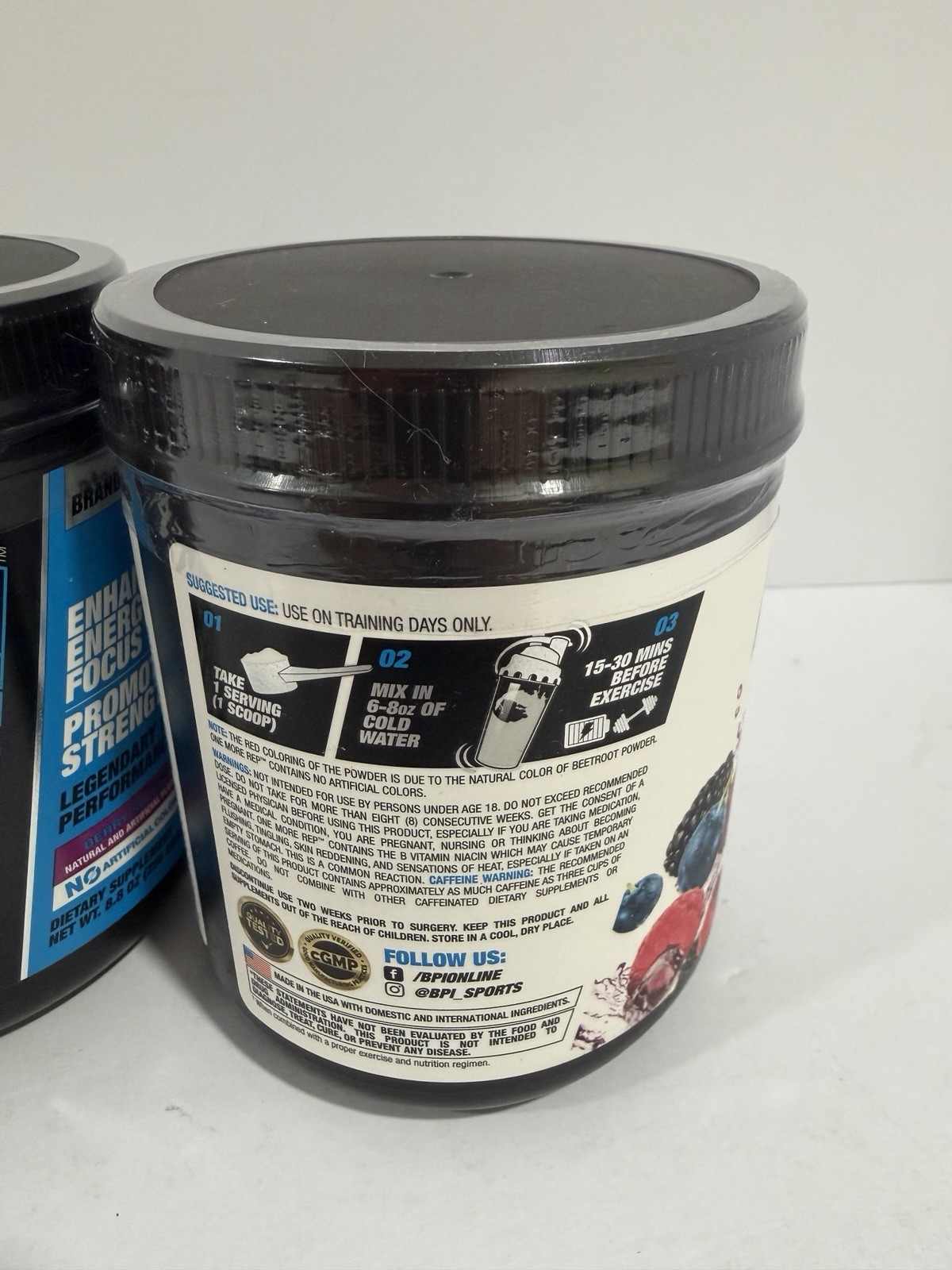 2 PACK -BPI Sports ONE MORE REP Berry Splash Legendary 1.M.R – 25 Serv EXP: 5/27