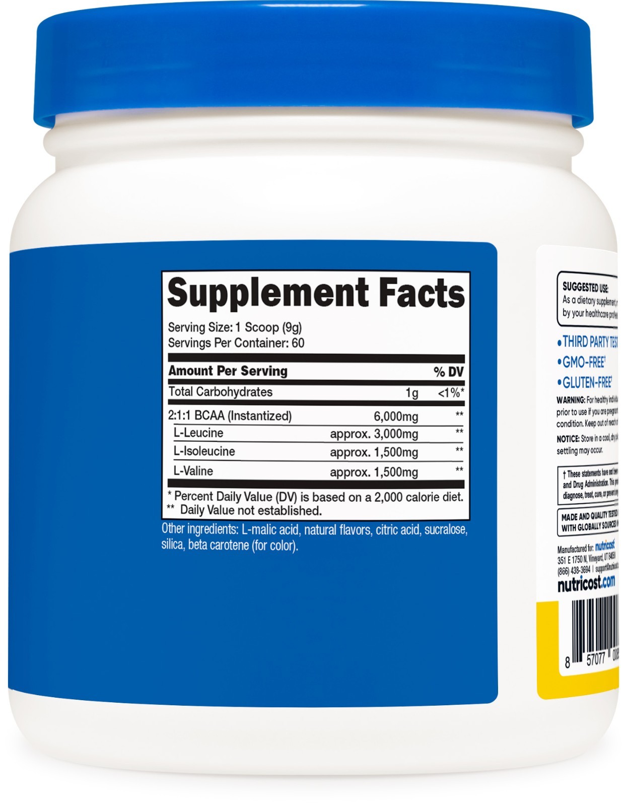 Nutricost BCAA 2:1:1 Powder (Pineapple) 60 Servings – 6G Per Serving