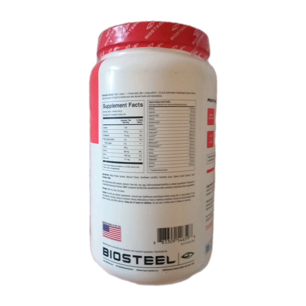 Biosteel Whey Protein Isolate 28 Gm Protein Per Serv Vanilla 24 Serv 28.8 Oz