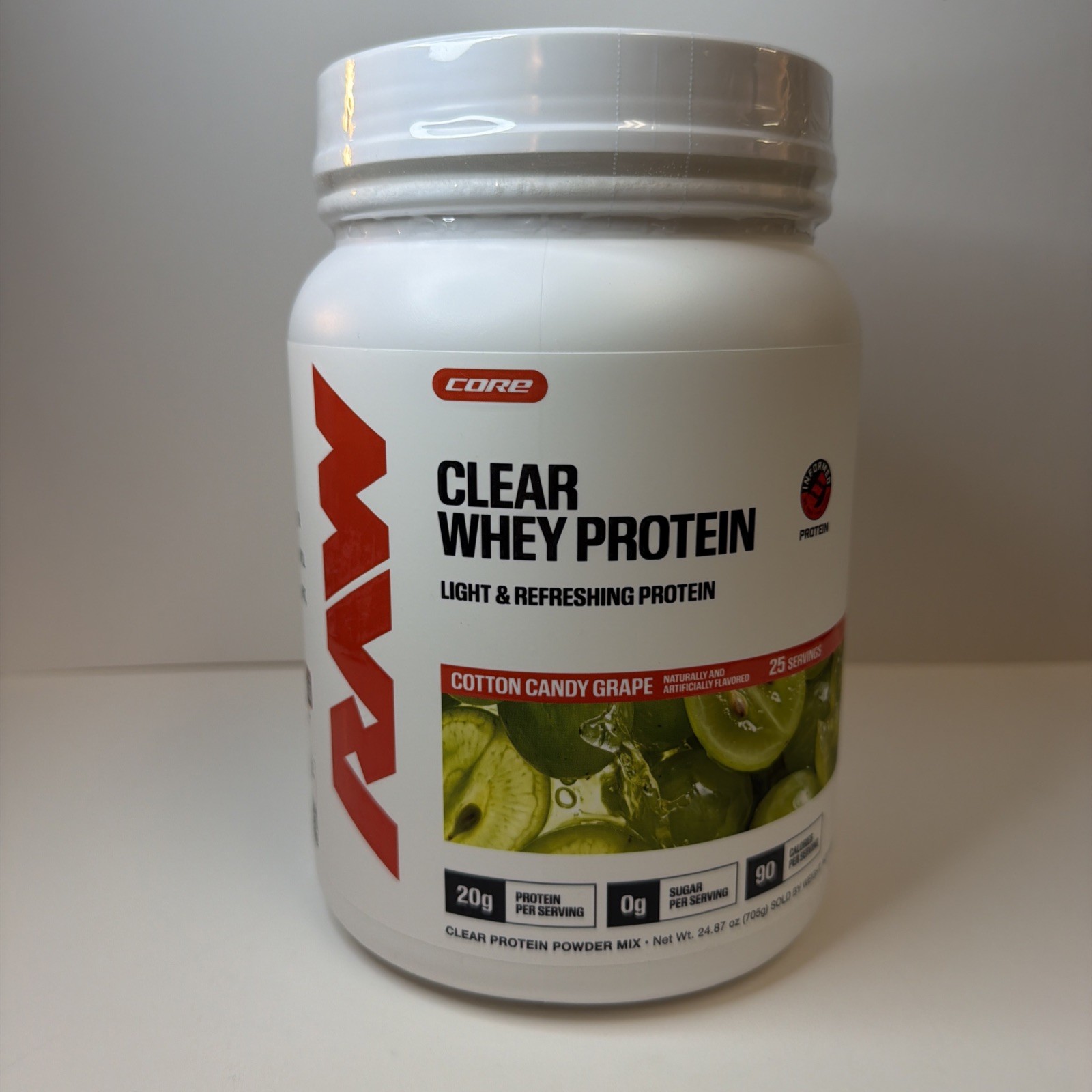 Raw Nutrition Clear Whey Protein – Cotton Candy Grape – Brand New – 25 Servings