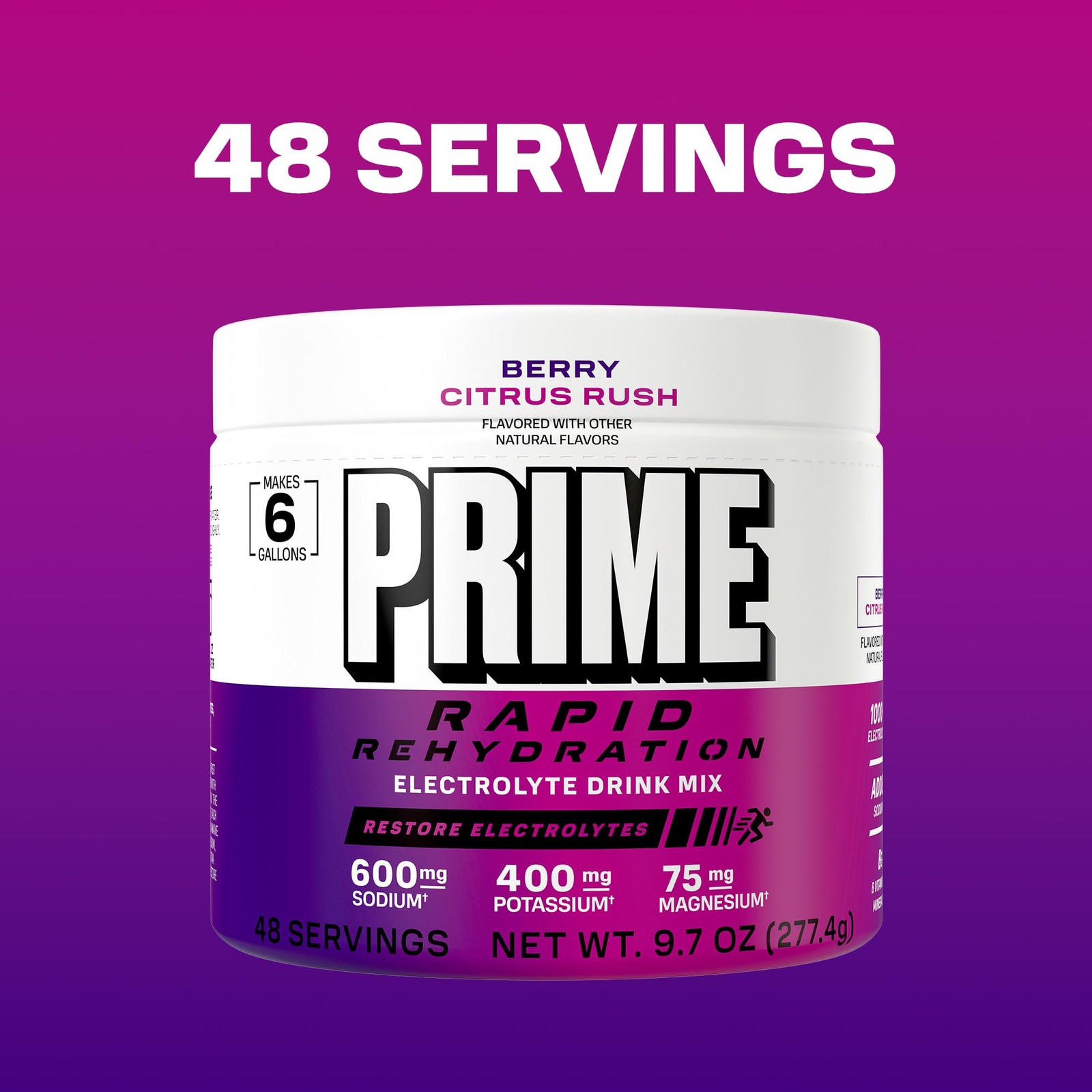 PRIME HYDRATION Berry Citrus Rush 6 gallon tub