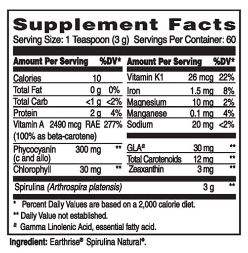 Spirulina Powder 180 Gram 6.4 Ounce (Pack of 1)
