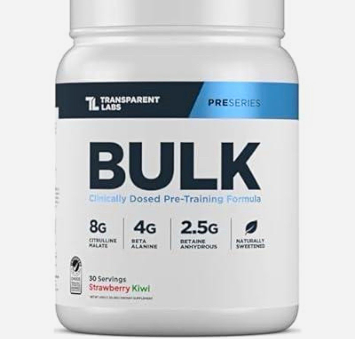 Transparent Labs BULK Pre Workout Strawberry Kiwi 30 Servings New Sealed