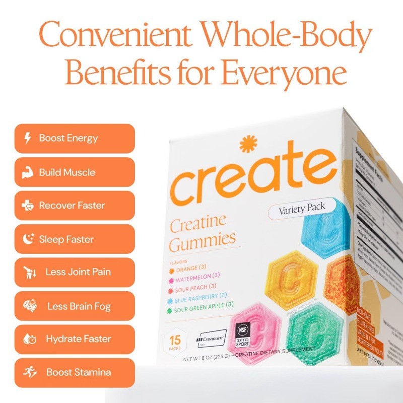Gummies Made with Pure Creatine Monohydrate NSF Certified for Sport Variety Pack