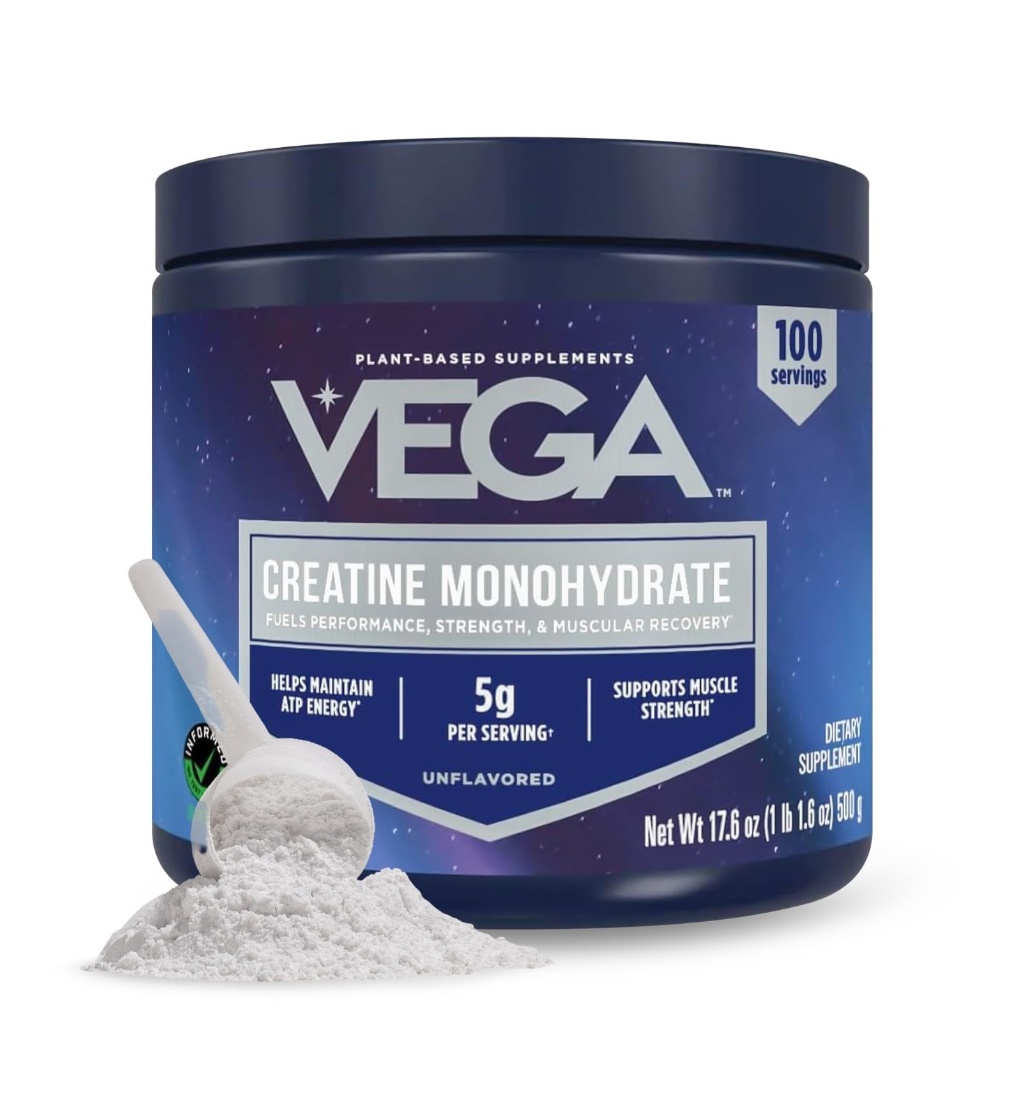 Micronized Creatine Monohydrate Powder, Unflavored – 5g Vegan Creatine for Stren