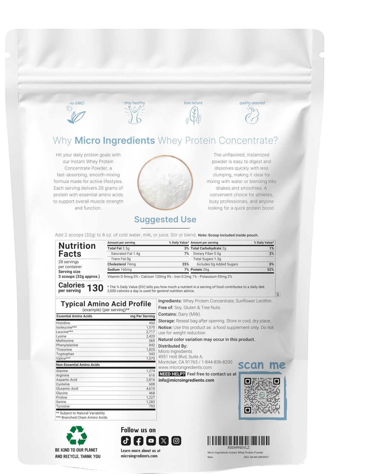 Unflavored Whey Protein Powder, 2lbs | Protein Powder for Women & Men | Whey …