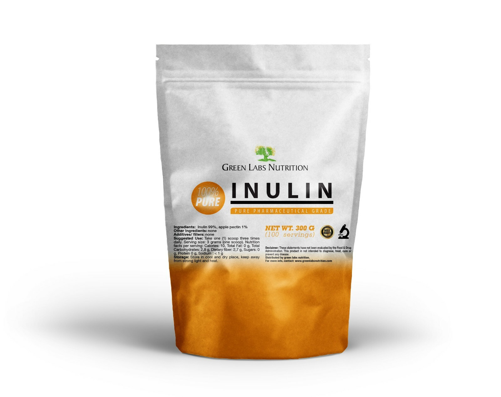 Inulin Fiber Pure Powder 300g-1500g Prebiotic Intestinal Support