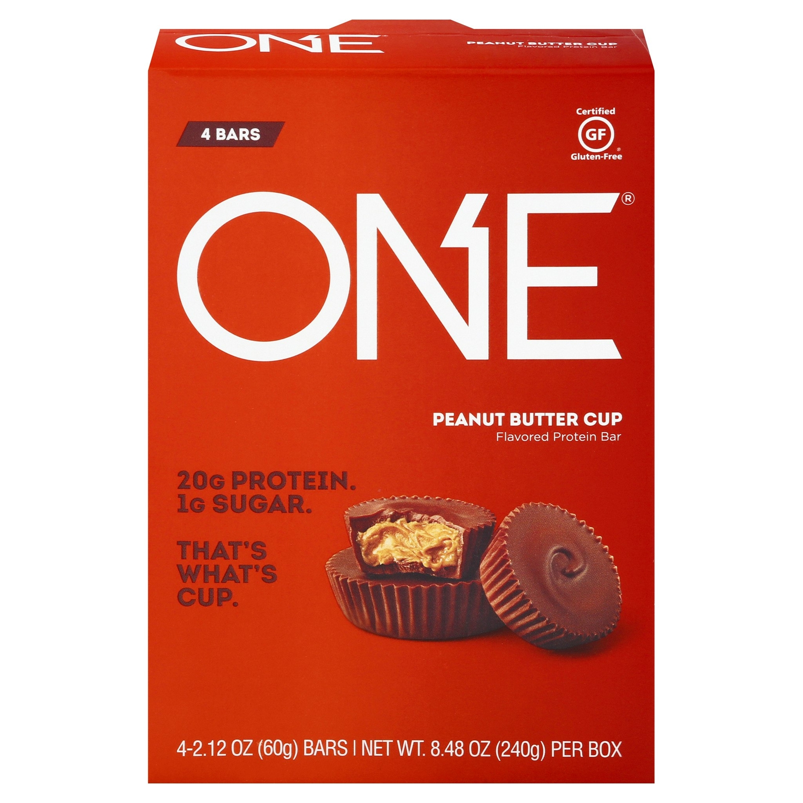 One Peanut Butter Cup Protein Bar – 4-2.12 Oz (Pack of 6)