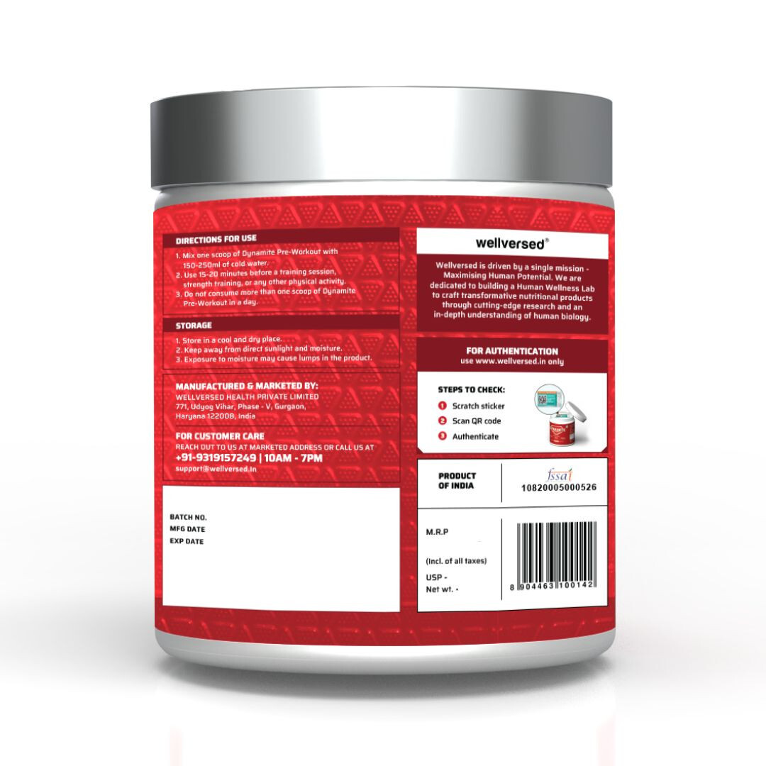 Dynamite pre workout (210g , 15 serving) fruit blast