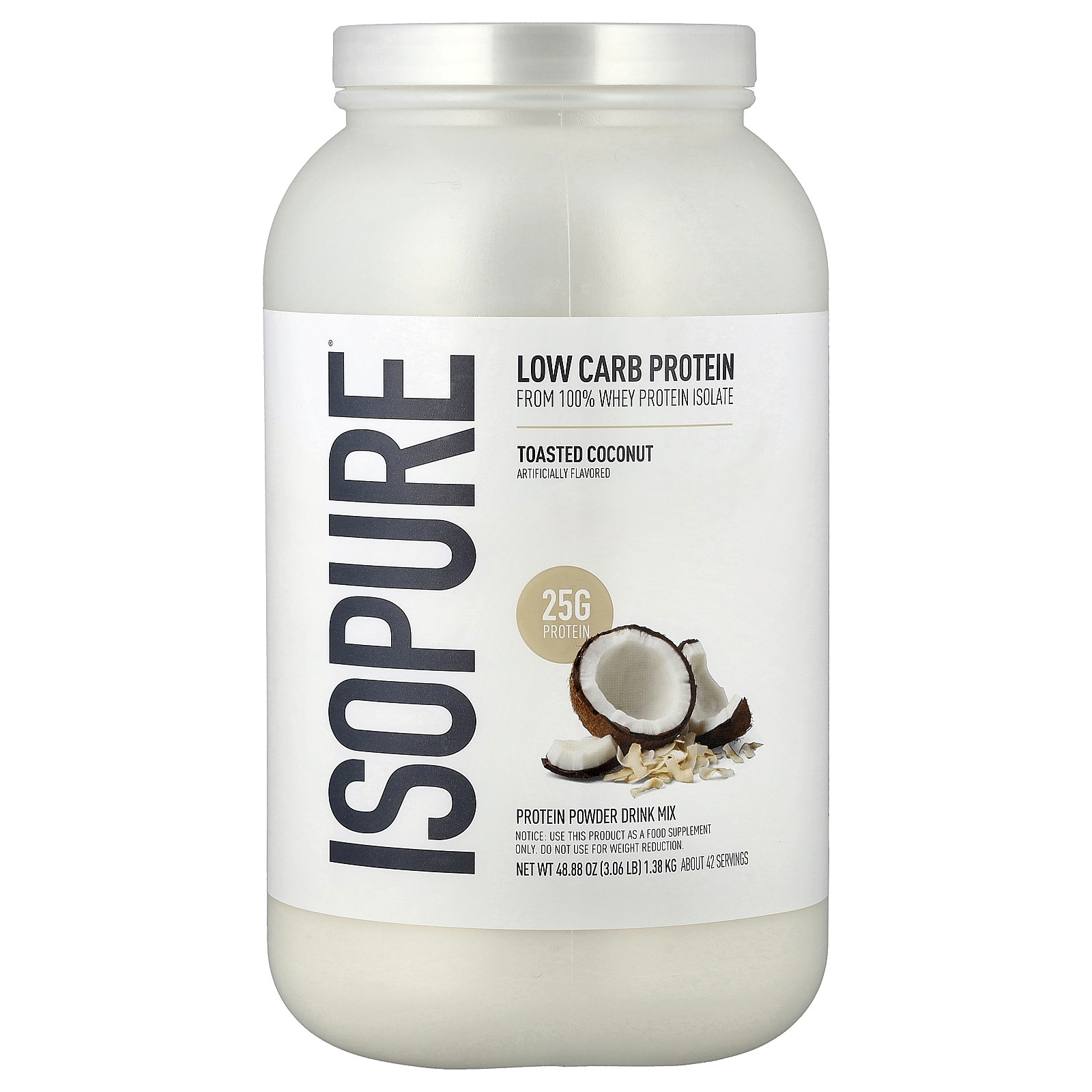 Low Carb Protein Powder, Toasted Coconut, 3.06 lb (1.38 kg)