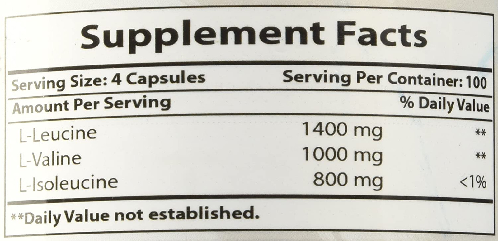 BCAA Branch Chain Amino Acid, 3200Mg per Serving, 400 Capsules – Pharmaceutical