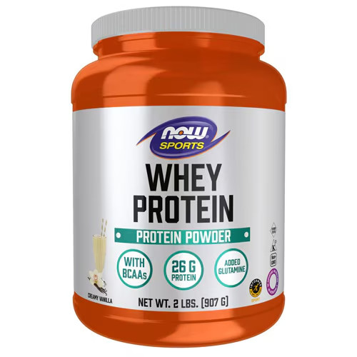 NOW SPORTS Whey Protein Powder, Creamy Vanilla, 2 lbs.